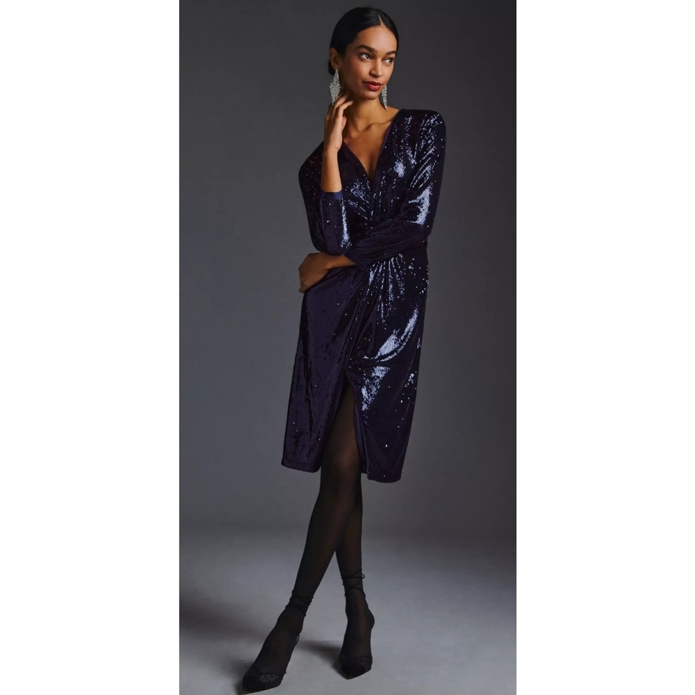 61. Anthropologie Twist-Front Sequin Dress